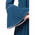 Casual A-line abaya with bell sleeves- Teal Green